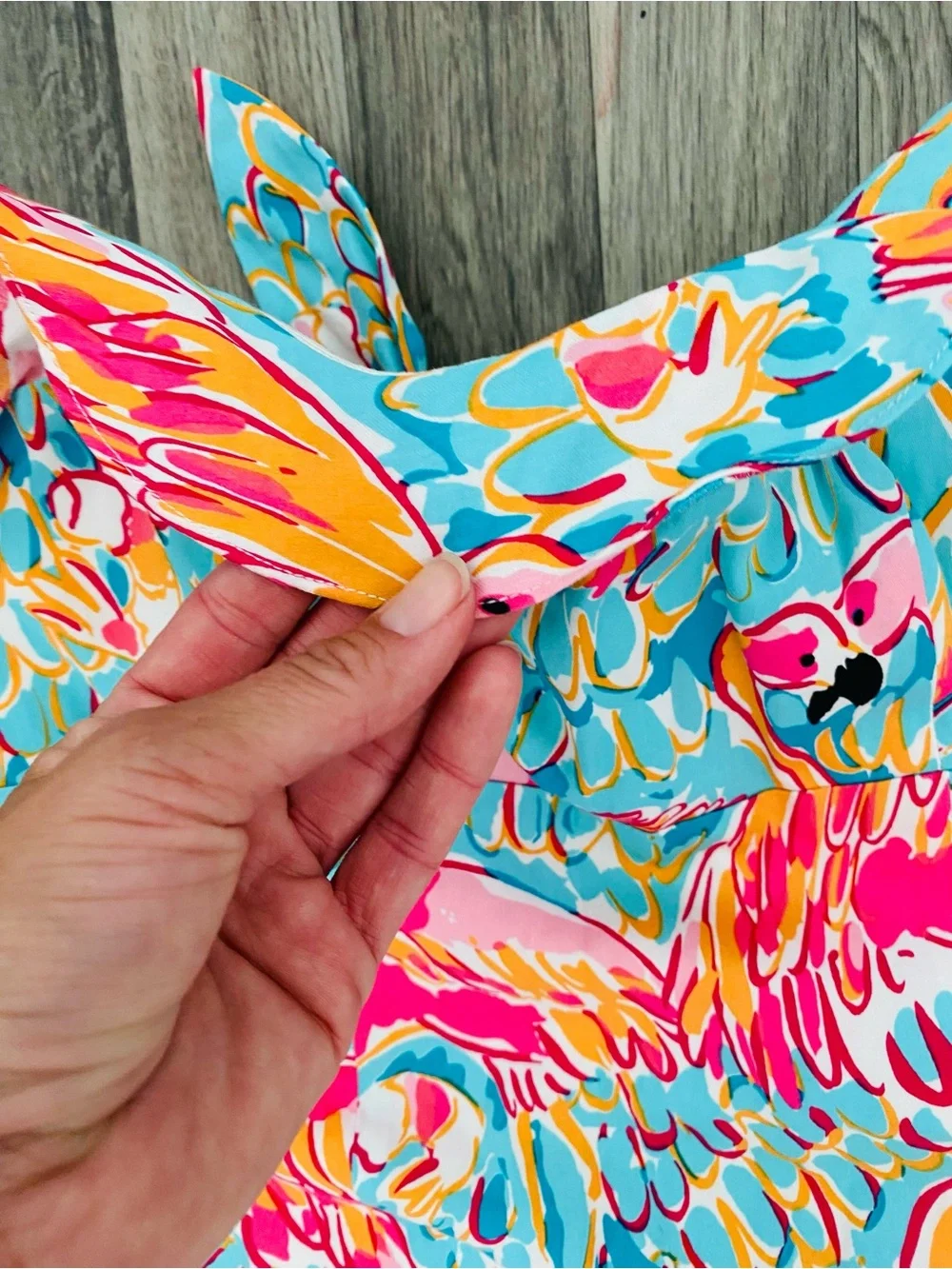 Lilly Pulitzer 2 Tropical Flamingo Shift Dress Franco printed multi peel and eat - Picture 4 of 9